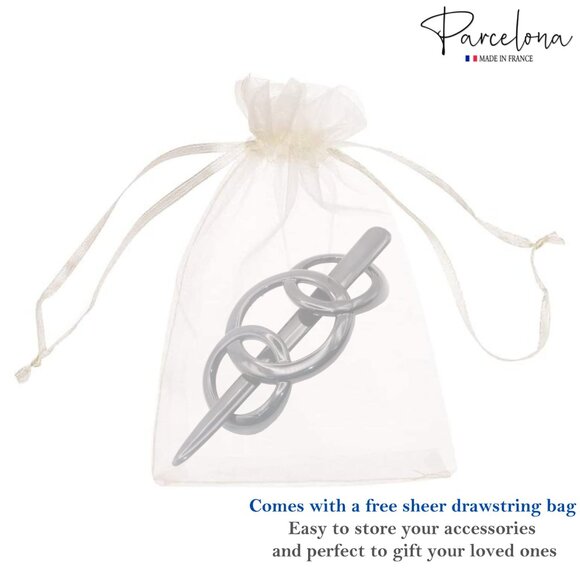 French Celluloid Hair Barrette Non Slip 3.5-Inch Stylish Hair Accessory - Picture 8 of 9